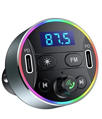 Dual PD 40W Type-C USB Car Charger Bluetooth Car Adapter Bluetooth 5.3 FM