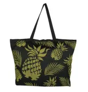 Hawaiian Mesh Beach Tote Shopping Bag Handbag Travel Hawaii Pineapple Black NB