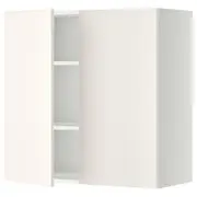 METOD wall cabinet with shelves/2 doors, white/Veddinge white, 80x37x80 cm