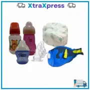 Baby Feeding Bottle + Nipple + Nappies with BONUS DORY TOY