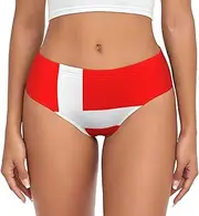 [JBYJBX] Denmark Danish Flag Print Women's Briefs XS-4XL Bikini Ladies Underpants Panties Full Coverage Seamless