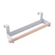 Single Iron Rod Wall Hanging Rack for Bathroom Toilet Roll Paper Kitchen Door Towel Holder Door back white