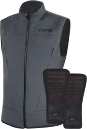 Lenz Heat Vest 2.0, black-grey, Size S for Men Black Grey