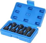 3/8-inch Drive Impact Socket Set 7 Piece (T20 T25 T30 T40 T50 T55 T60) 6 Point Spline Cr-Mo Steel Socket Set