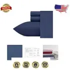 Crisp King Bedding Set in Captain's Navy - 200-Thread Count, Machine Washable