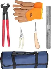 6PCS Horse Hoof Nipper Trimming Shoeing File Rasp Handle Hoof Cutter Tool Farrier Horse Care Acc ory Blue One Size