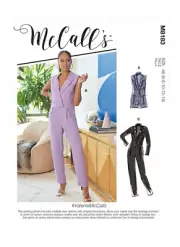 McCall's Sewing Pattern M8183 Misses Jumpsuits Tuxedo Style Sizes 16-24 FF UNCUT