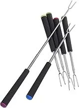 GRIRIW Fondue Forks for Skewering 6pcs Stainless Steel Fondue Skewers Extendable Handles for Indoor
