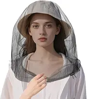1 Pack Jumbo Mosquito Head Net 42 x 25 Inches Extra Large Insect Netting Shield Face Giant Bug Net for Head Comfortable & Adjustable for Hiking, Fishing, Traveling Ideal (Gray)
