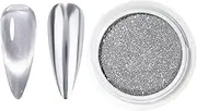 Holographic Chrome Nail Powder - Silver Holographic Pigment | Professional Salon-Grade Supplies For Home Manicures, High-Shine Mirror Effect Nail Design Powder For Acrylic Nails