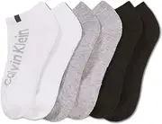 [Calvin Klein] 6PK Unisex-Adults Athletic Socks, No Show Length, Reinforced Toe, Modern Style, 6 Count
