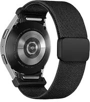 Magnetic Stretchy Nylon Band for Samsung Galaxy Watch 7/6/5/4/FE 40mm 44mm/Galaxy Watch 6 Classic 43mm 47mm/Watch 5 Pro 45mm/Watch 4 Classic 42mm 46mm,20mm One Click Sport Loop Elastic Adjustable Strap