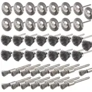 Wire Brushes Set, 45PCS 1/8"(3Mm) round Shank Wire Wheels Pen Brushes Set,Alloy