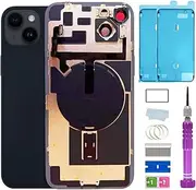 14 Plus Back Glass Replacement with Plate & Flex Cable and All Parts for iPhone 14plus Max Back Cover Glass (Midnight, 6.7 Inch) + Waterproof Tape + Repair Tools (Midnight)
