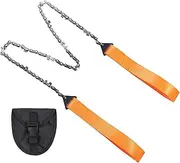 Pocket Chainsaw, Heavy Duty Steel Hand Chainsaw, 11 Teeth Pocket Saw With Pouch, Manual Rope Chain Saw, Survival Saw Camping Gear, Portable Chain Saw For Gardening, Wood Sawing, Tree Pruning, Camping,