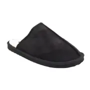 Steve Madden Men Kapten Slip On Mule Slippers Size US 10.5 Black Faux Suede