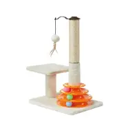 Tall Cat Scratching Post Kitten Sisal Scratcher Tree with Cat Tracks Toy Ball...