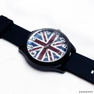 【ENANSHOP 惡南宅急店】英國旗造型手錶 大錶頭流行錶 男錶 女錶 情侶對錶 韓國流行手錶-0262F
