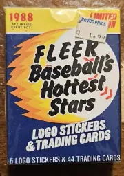 1988 Fleer Baseball's Hottest Stars 44-trading Cards w/stickers - Factory Sealed