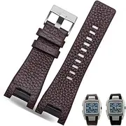[KAVJU] 32 * 17mm genuine leather with stainless steel clasp watchband strap Dedicated men for Diesel DZ4246 DZ1273b Bracelet