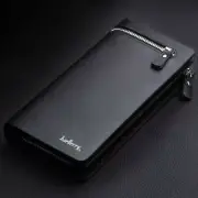 Men's Leather Credit ID Cards Holder Zipper Long Wallet Case Clutch Billfold