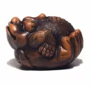Chinese Zi Sha Clay 3 Legged Toad Statue Lucky Frog Feng Shui Collection Decor