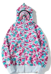 BAPE - WGM letter Ape Shark Head Full Zip Hoodie