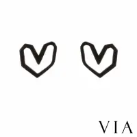 在飛比找momo購物網優惠-【VIA】白鋼耳釘 愛心耳釘/符號系列 手畫愛心造型白鋼耳釘