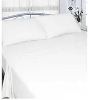 Rayyan Linen Thermal Flannelette Fitted Sheet Brushed 100% Cotton Soft Luxury 25cm Deep Fitted Bed Sheet (White, 2 Pack Pillowcases)