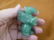 Y-GRI-716) Green aventurine GRIFFIN gryphon gemstone figurine statue Eagle Lion