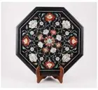 12" Octagon Stone Coffee Table Top Unique Design Inlay Work Entryway Table