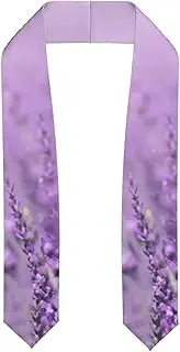 [EdWal] Romantic Purple Lavender print Graduation Stole and Sash Class for Unisex Adult Honor Stole Honor Stole of 2025