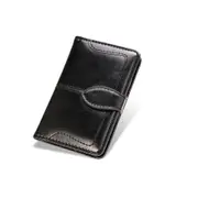 2 Pcs Mobile Phone Universal With Retro Pure Color Card Slot & Wallet & Holder & Photo Frame (Black)