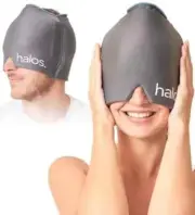 MyHalos Migraine Relief Cap Ice Pack Cold Wrap Reusable Therapy Headaches Sinus