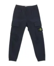 Compass-badge elastic-waist cargo trousers 8Y,14Y,12Y,10Y blue