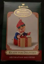 Hallmark Keepsake Ornament Ready For Delivery Elf with Gift 2001 NIB