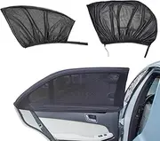 Universal Car Window Shade, 2 Pack Car Window Sun Shade for Blocks Sun, Glare and UV Rays, Protects Baby Kids and Pets(Black, 1 Pcs Front & 1 Pcs Rear Window)