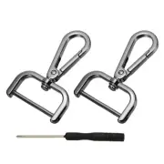 Detachable Snap Hook, 1-1/4 Inch Swivel Clasp for Purse (2 Pack, Black)