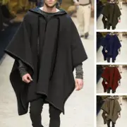 Mens Winter Poncho Cape Coat Jacket Cloak Loose Hippie Jumper Outwear Tops