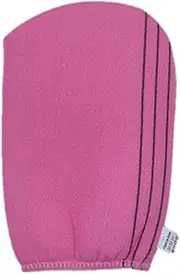 RE:AU Korean Asian Exfoliating Body Scrub Glove Towel Washcloth/Korean Bath Shower Sponge 3 pieces (7 inch x 4.7 inch) (PINK 3PCS)