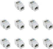 10PCS Cat5e Tool Free Keystone Jack Connector Adapters RJ45 Cable Network Information Panel