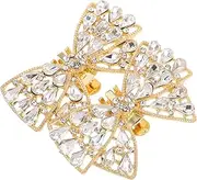 [Holibanna] 1 Pair Detachable Rhinestone Bow Shoe Clips Charms Women Bridal Wedding Party Shoes Buckles Sparkling Shoe Brooch Embellishments Decoration Accessories