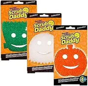 [Scrub Daddy] Halloween Scrubber, Cleaning Sponges for Washing Up, Dish, Kitchen Sponge - as Used by Mrs Hinch, Non Scratch Multi-Use Scrubbing, FlexTexture Firm & Soft Design, Dishwashing Safe, 3-Pack