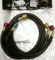 BLACK DIAMOND MANIFOLD GAUGE HOSES SET R410A 36" 90cm 1/4" & 5/16" SAE FITTING