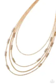 Paparazzi Metallic Monarch Gold Necklace NWT