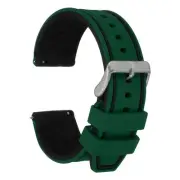 Silicone Watch Bands 24mm Soft Quick Release Watch Band, Green Black