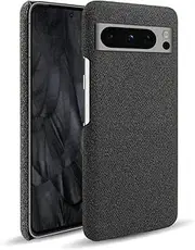 for Google Pixel 8/8 Pro Case Premium Textile Fabric Hybrid PC Phone Case Anti-Scratch Shockproof Protective Cover (Black, for Google Pixel 8 Pro)