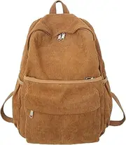LeoLeoxx Corduroy Backpack Aesthetic Backpack 15.6 inch Laptop College Backpack Cute Book Bag Travel Rucksack Daypack