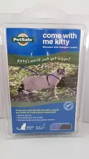 COME WITH ME KITTY HARNESS & BUNGEE LEASH Medium CATS up to 20lbs BLUE