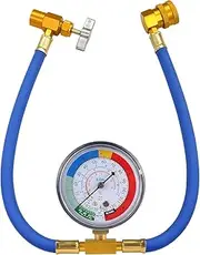 Mandark R134a Car AC Refrigerant Charge Hose Kit with Gauge, Vehicle 1/2'' Can Tap Dispensing Valve & Quick Coupler Charge Hose Set, Auto Accessories Universal for SUV, Sedan, Truck